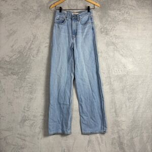 Levi's High Loose Wide Leg Jeans Light Wash Blue Cotton 26872-0007 W24 L31 Y2K